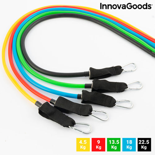 Lot de 5 bandes de résistance avec accessoires et guide d'exercices Rebainer