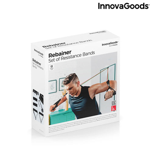 Lot de 5 bandes de résistance avec accessoires et guide d'exercices Rebainer