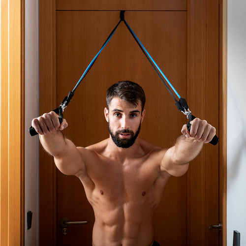 Lot de 5 bandes de résistance avec accessoires et guide d'exercices Rebainer