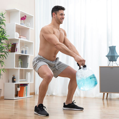 Kettlebell à remplir d'eau pour l'entraînement physique avec son Guide d'Exercices